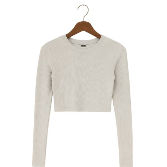 AGOLDE Alma Ribbed Knit Sweater in Gray Mist – EUC Size XS - Picture 2 of 4